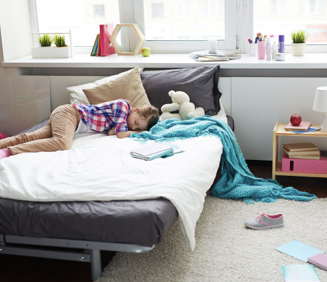 Klappt prima: Das Klappbett.