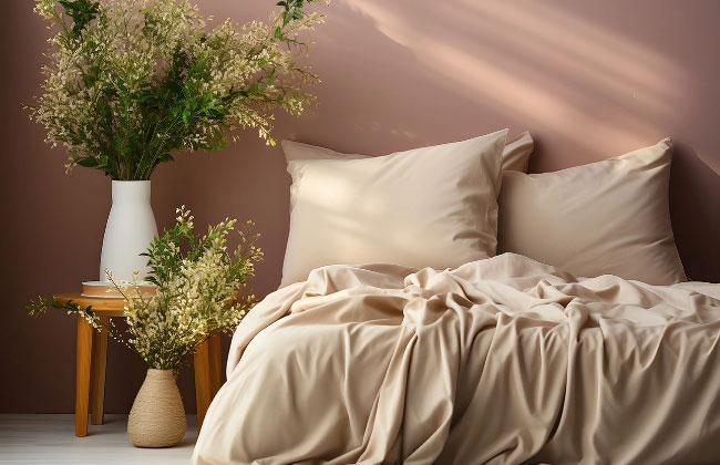 Beautiful bed linen arrangement