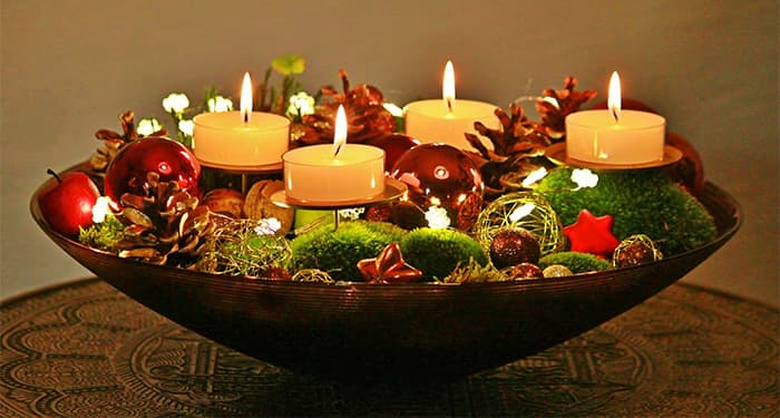 Feste Feiern Deko Weihnachten I 2 Teile 8cm Kugelkerzen Deko-Kerzen rund perlweiss metallic I Adventskranz Gesteck Weihnachtsdeko
